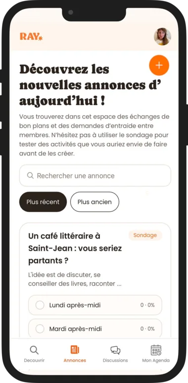 Écran annonces Ray - droite