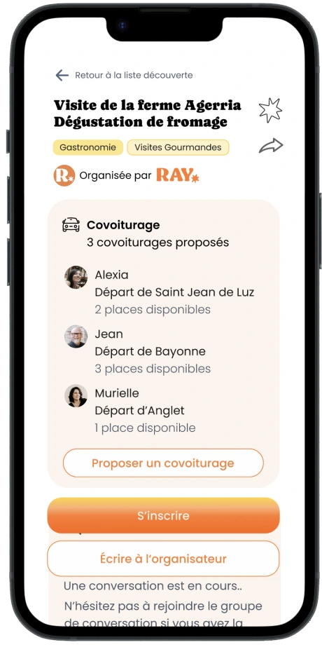 Écran de covoiturage Ray - gauche