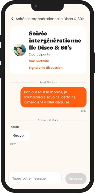 Écran messagerie Ray - gauche