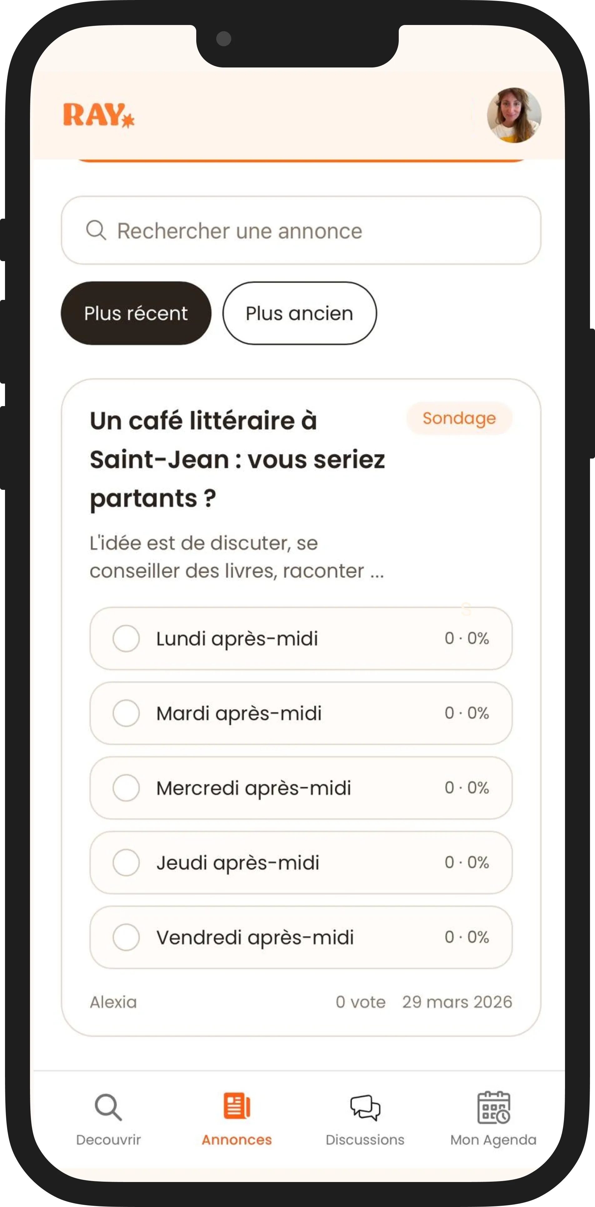 Écran annonces Ray - gauche