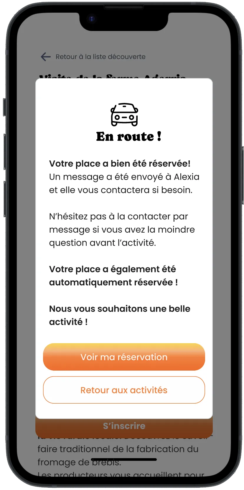 Écran de covoiturage Ray - droite