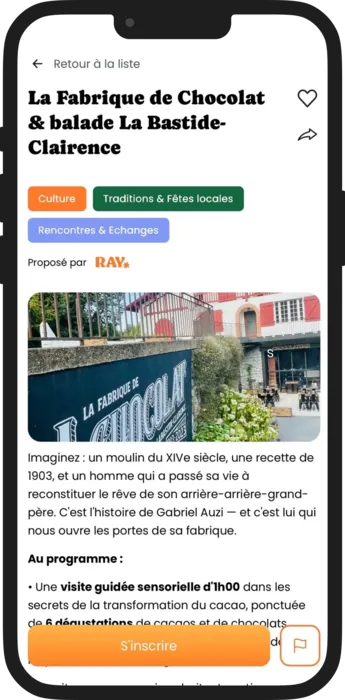 Écran de détail d’activité Ray